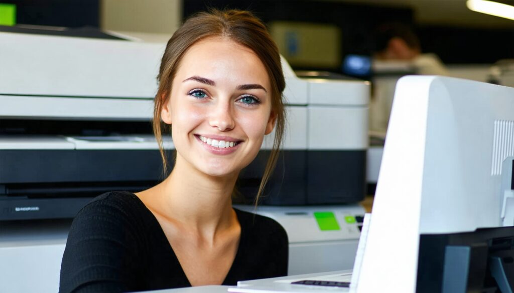 Customer service team Cassie at Catdi Houston printing center